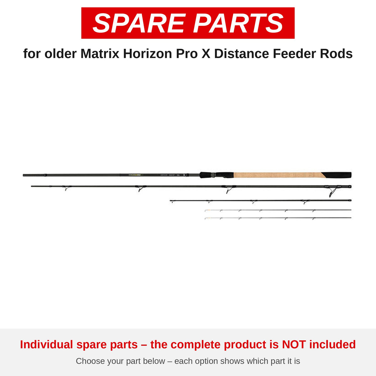 Matrix Older Horizon Pro X Distance Feeder Rods – onderdelen (GRD174/B)