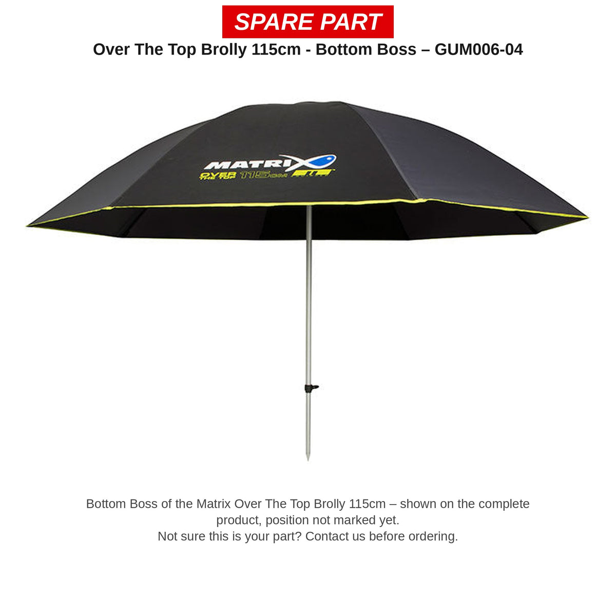 Matrix Onderste naaf Over The Top Brolly 115 cm – GUM006-04