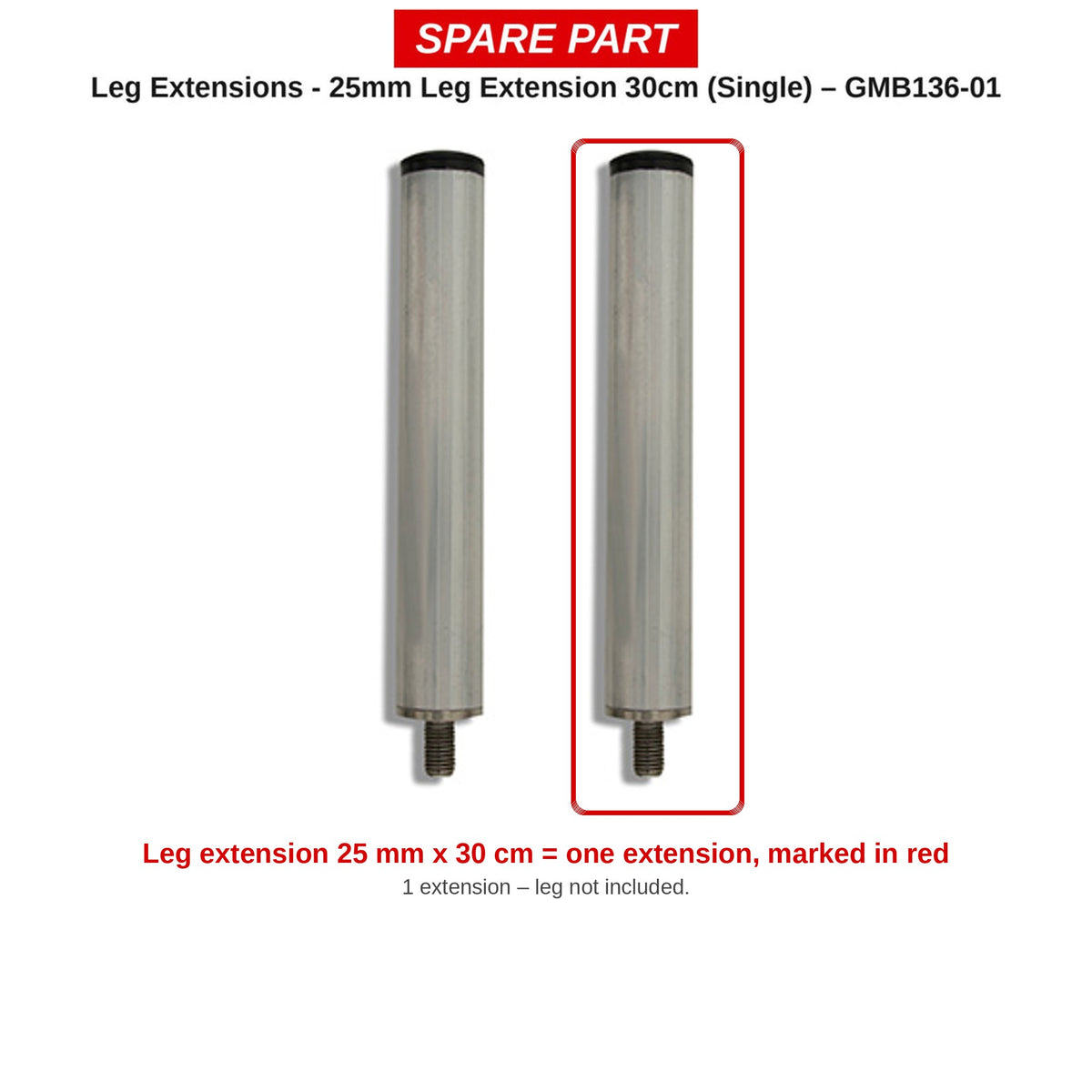 Matrix Pootverlenger 25 mm 30 cm (per stuk) – GMB136-01