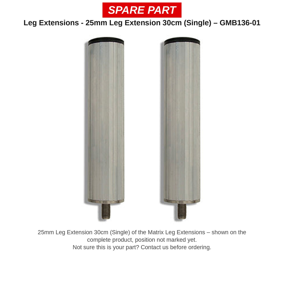 Matrix Pootverlenger 25 mm 30 cm (per stuk) – GMB136-01