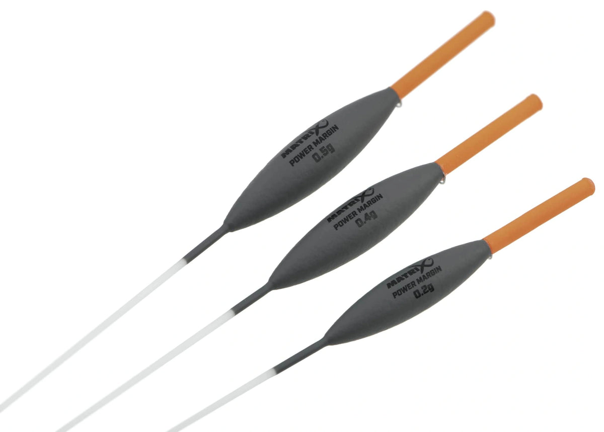 Matrix Power Margin Pole Float – set zwarte dobbers met korte glasvezelonderantenne