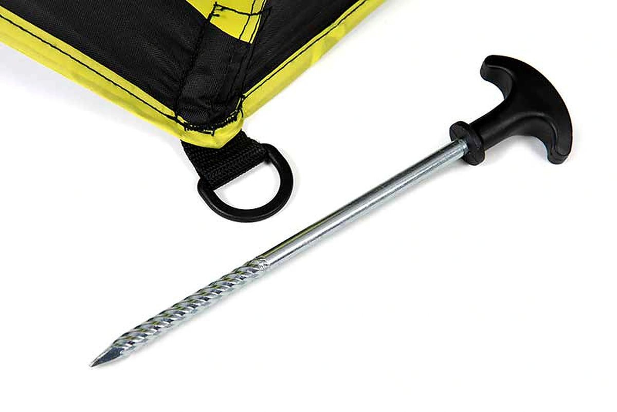 Matrix Pro Over Brolly 45 Inch – volledige metalen schroefharing met zwarte T-greep naast de bevestigingsring aan het parapludoek