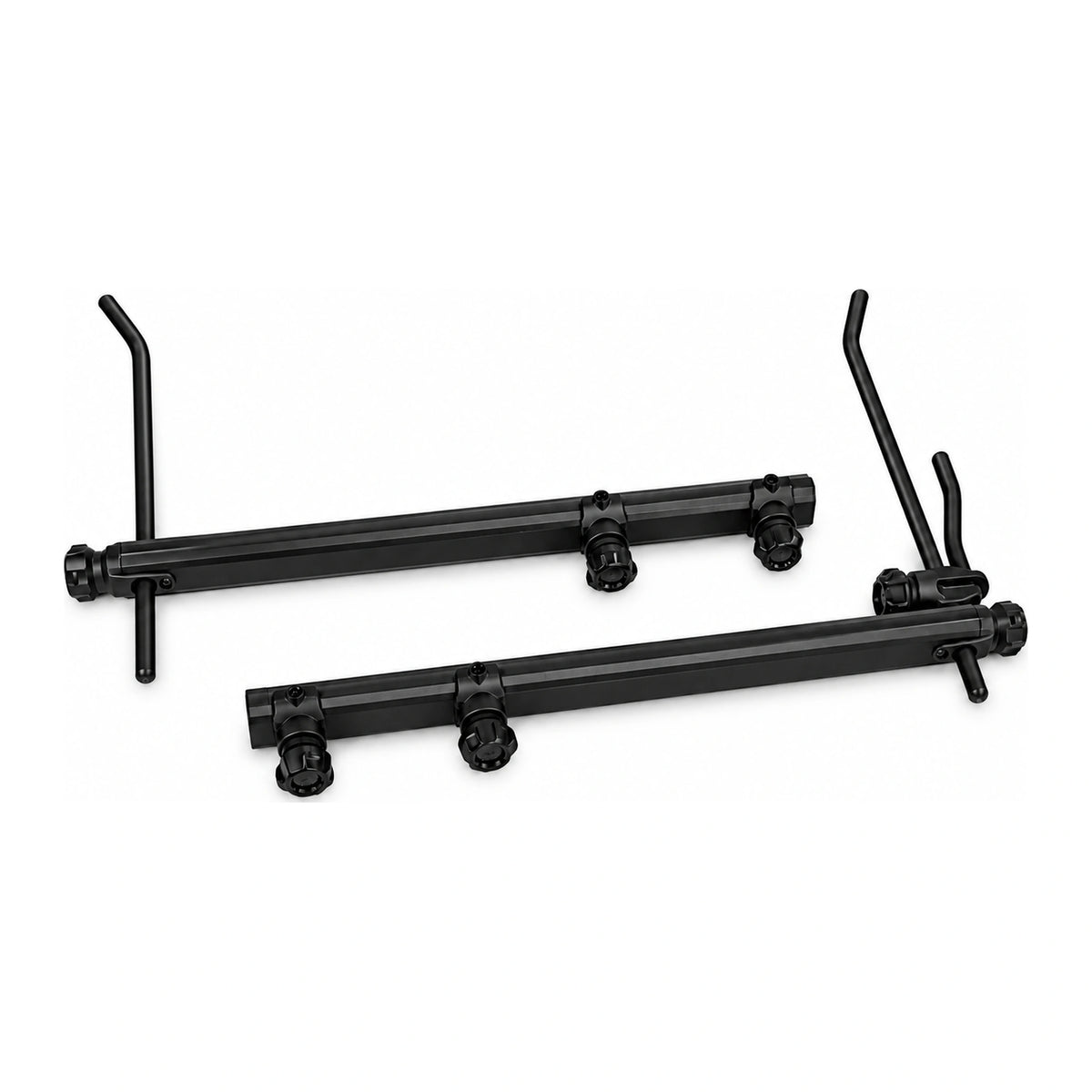 Matrix Roost Distance Sticks – twee zwarte montagedelen met afstandsstokken en bevestigingsklemmen