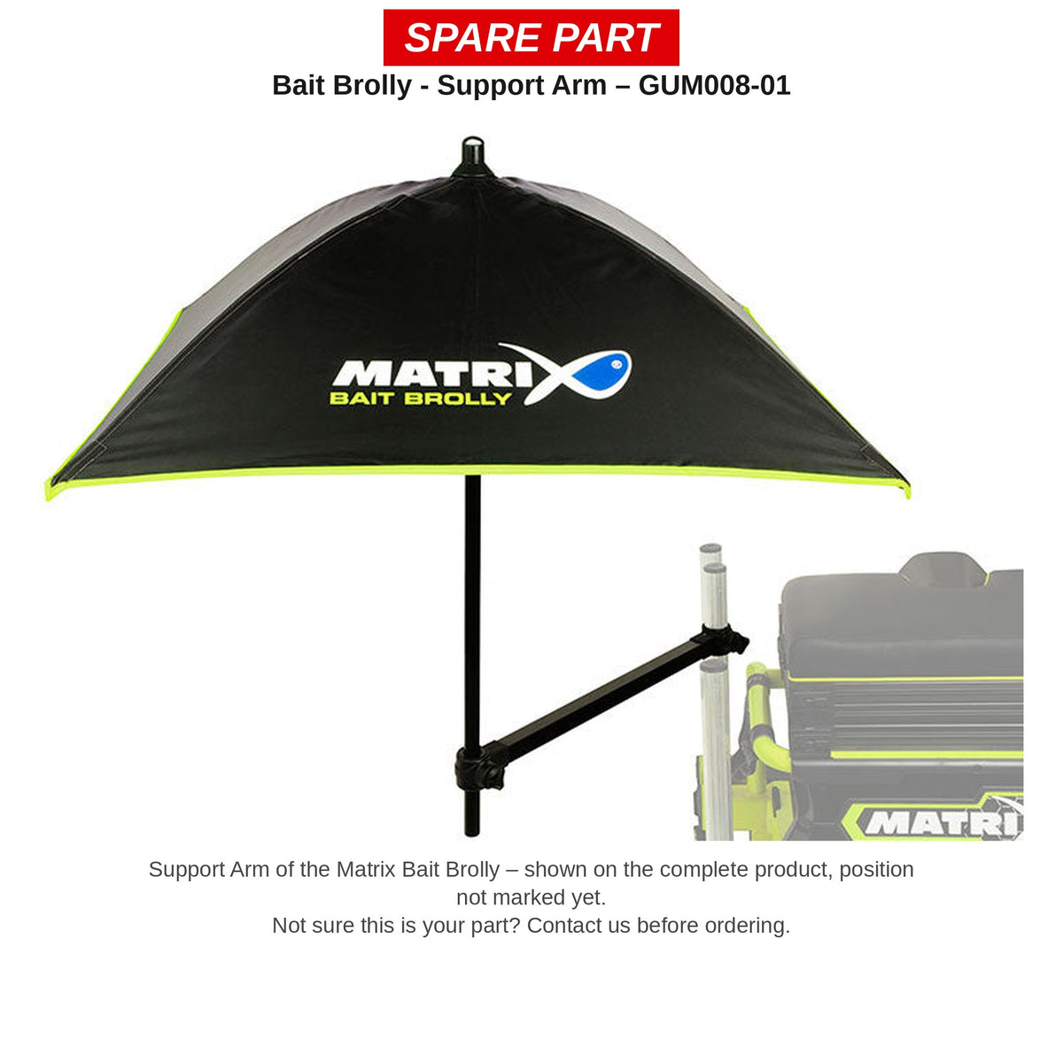 Matrix Steunarm Bait Brolly – GUM008-01
