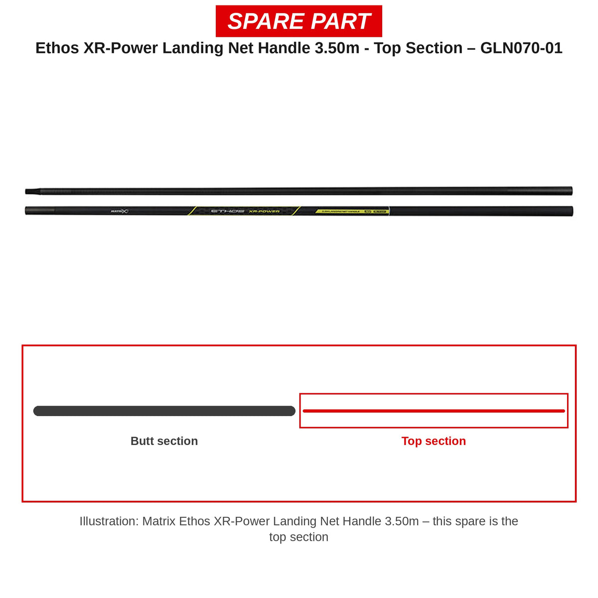 Matrix Topdeel Ethos XR-Power schepnetsteel 3,50 m – GLN070-01