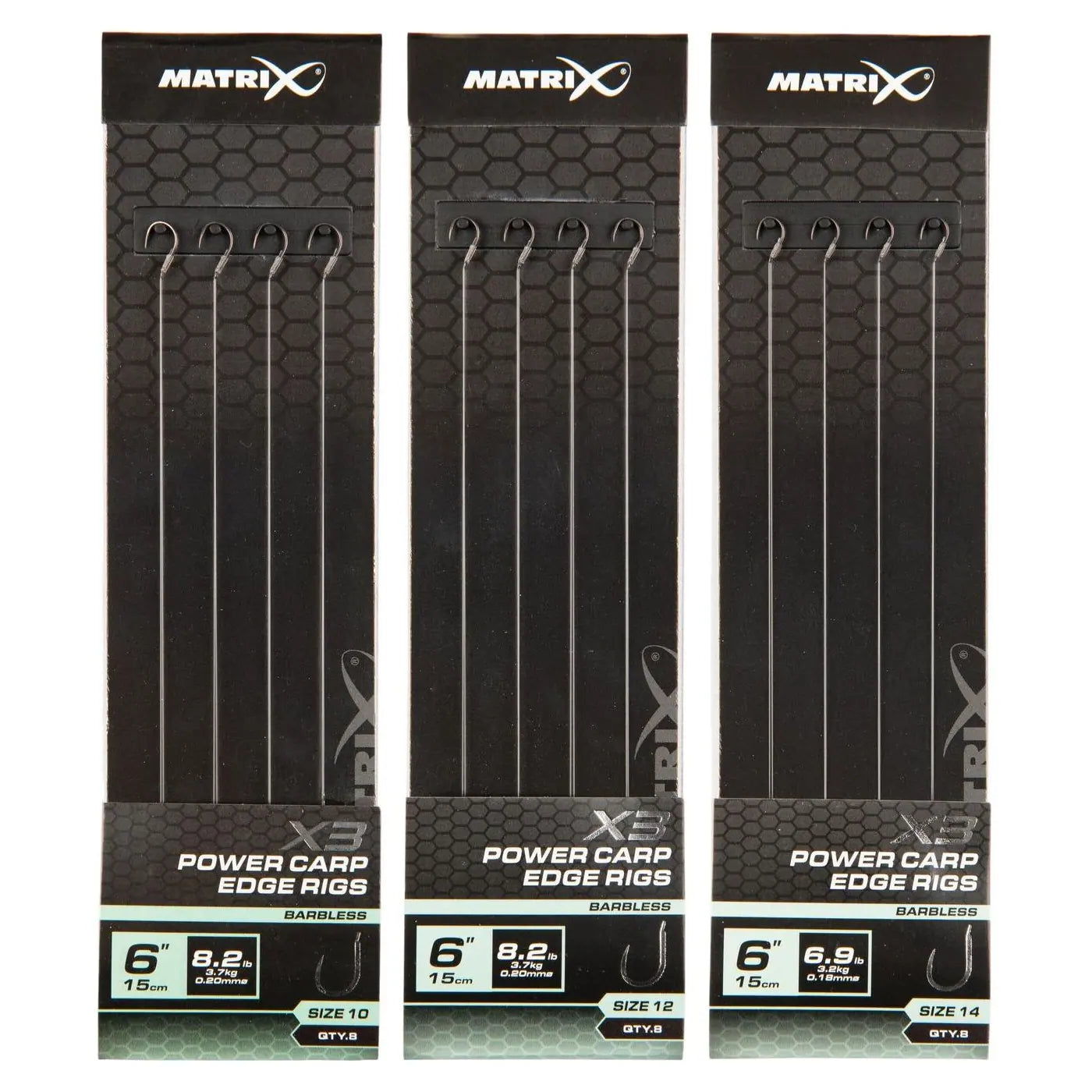 Matrix X3 Power Carp Edge 15cm Rigs 15 cm Onderlijnen zonder Weerhaak (8 stuks) GRR104/GRR105/GRR106 – productfoto 1