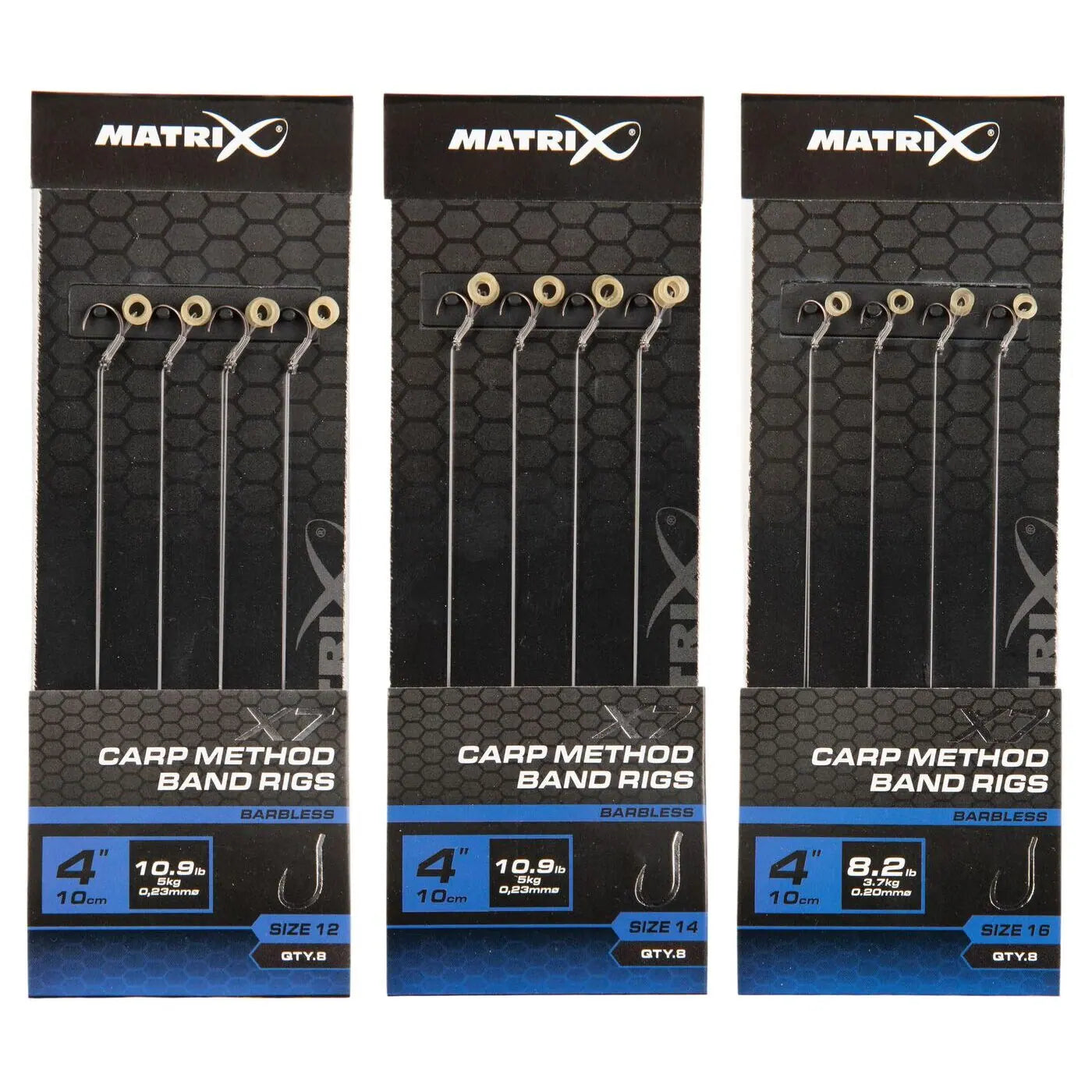 Matrix X7 Carp Method 10cm Band Rigs 10 cm Methodonderlijnen met Bait Band (8 stuks) GRR119/GRR120/GRR121 – productfoto 1