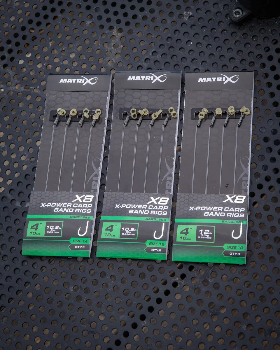 Matrix X8 X-Power Carp 10cm Band Rigs 10 cm Onderlijnen met Bait Band (8 stuks) GRR125/GRR126/GRR127 – productfoto 2