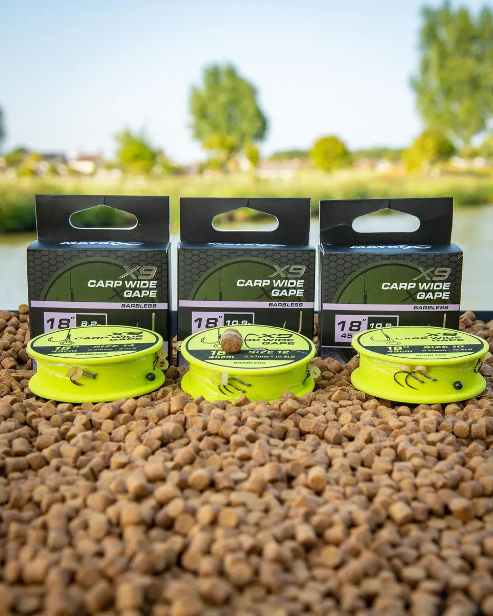 Matrix X9 Carp Wide Gape 45cm Band Rigs 45 cm Onderlijnen met Bait Band (8 stuks) GRR131/GRR132/GRR133 – productfoto 2