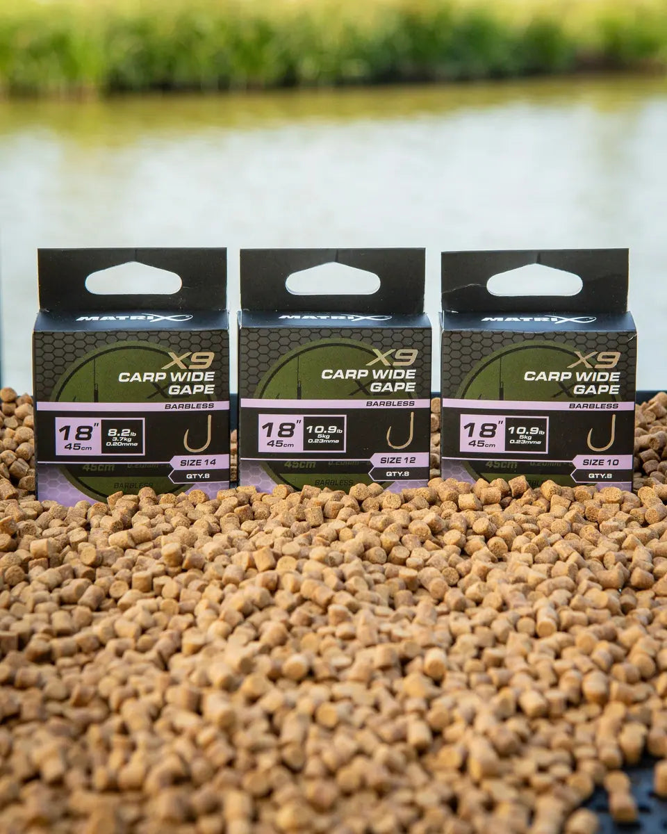 Matrix X9 Carp Wide Gape 45cm Band Rigs 45 cm Onderlijnen met Bait Band (8 stuks) GRR131/GRR132/GRR133 – productfoto 6