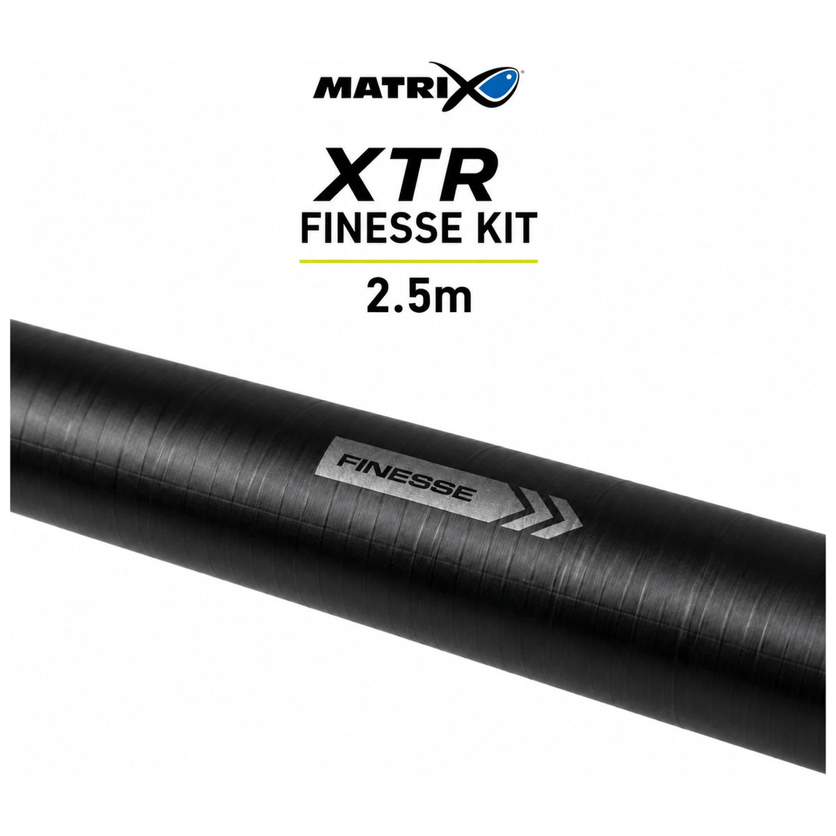 Matrix XTR Finesse Kit 2,5 m met diagonaal zwart carbon deel en zilverkleurige FINESSE-opdruk