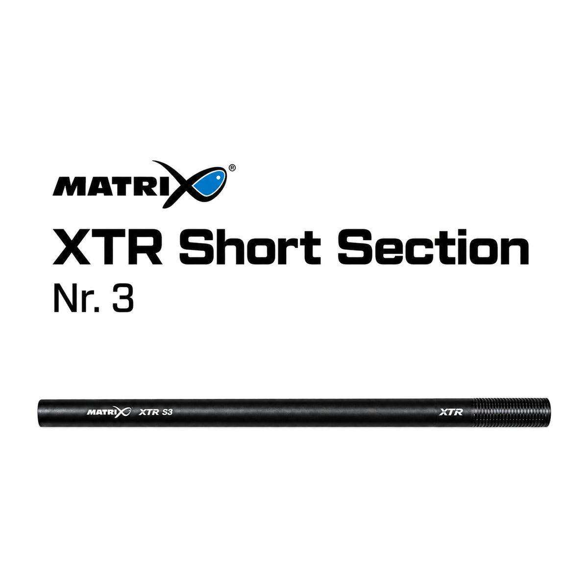 Matrix XTR Short Section No3 – volledig horizontaal hengeldeel met XTR S3-opdruk onder het Matrix-logo en de productnaam
