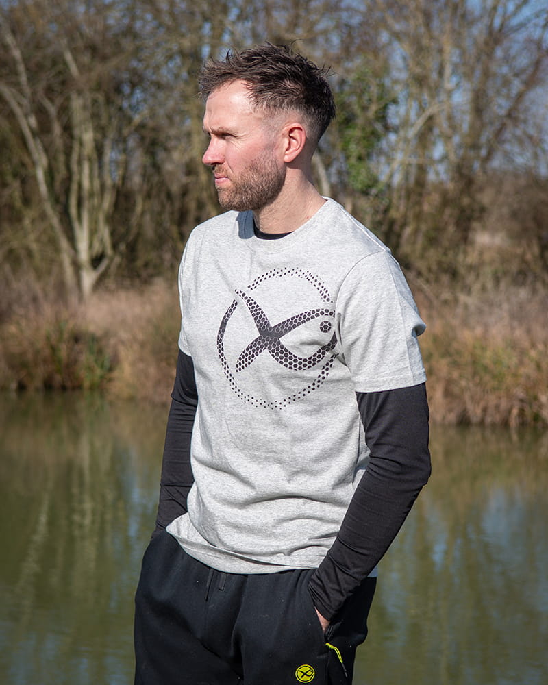 MESH LOGO T-SHIRT - GREY