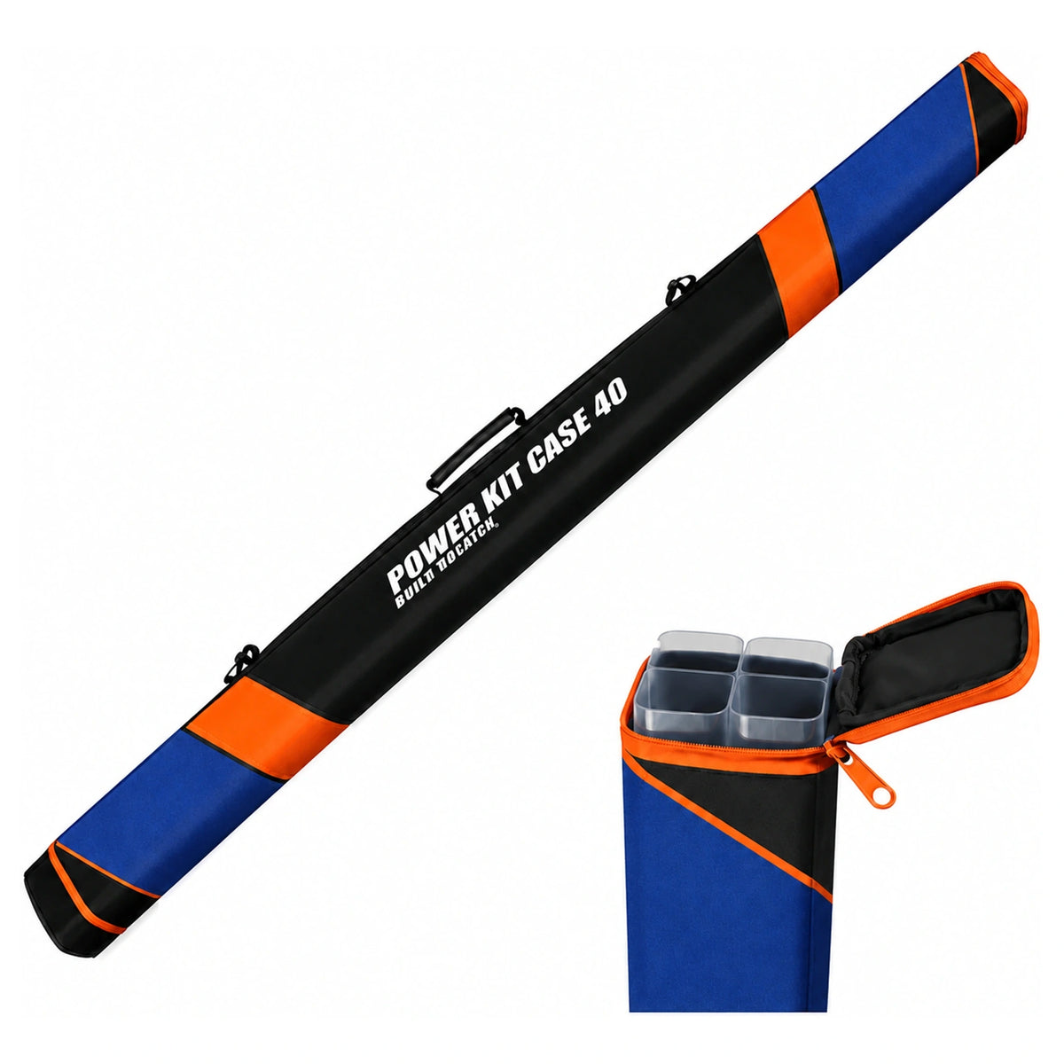 Power Kit Case 40 hardcase voor topsets, gesloten en detail van vier open compartimenten