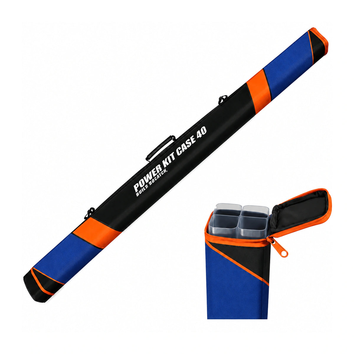 Power Kit Case 40 hardcase voor topsets, gesloten en detail van vier open compartimenten