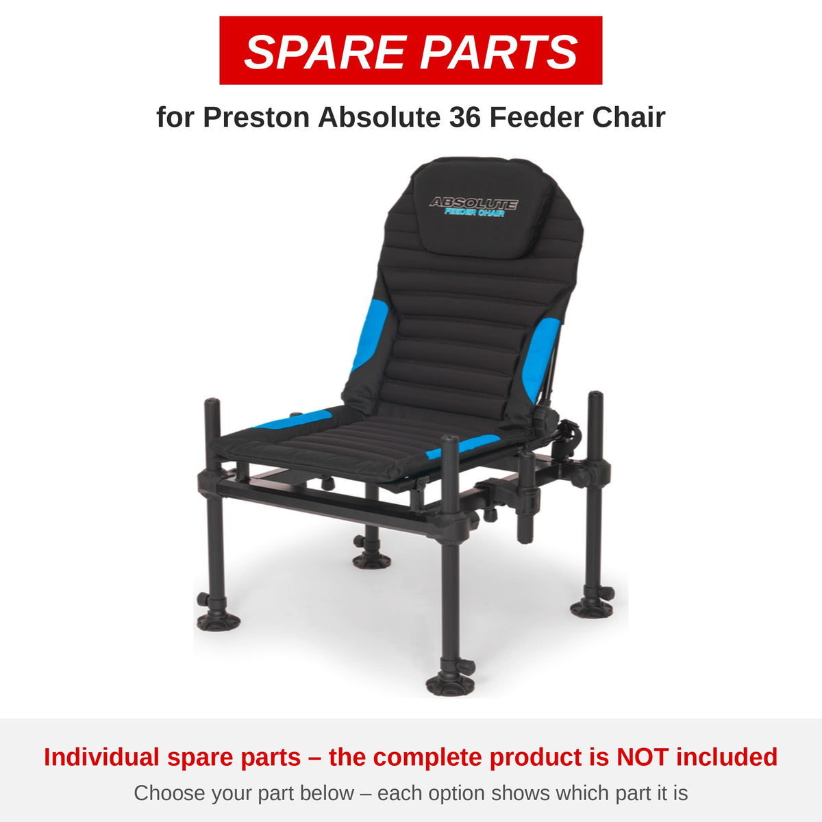 Preston Absolute 36 Feeder Chair – onderdelen (P0120030)