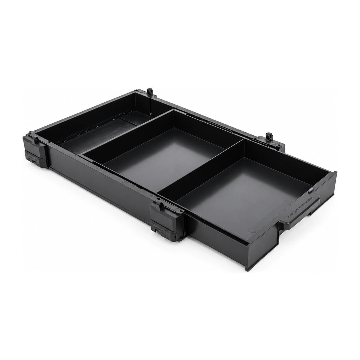 Preston Absolute 5G Deep Side Drawer Unit met geopende diepe zijlade en vakverdelers