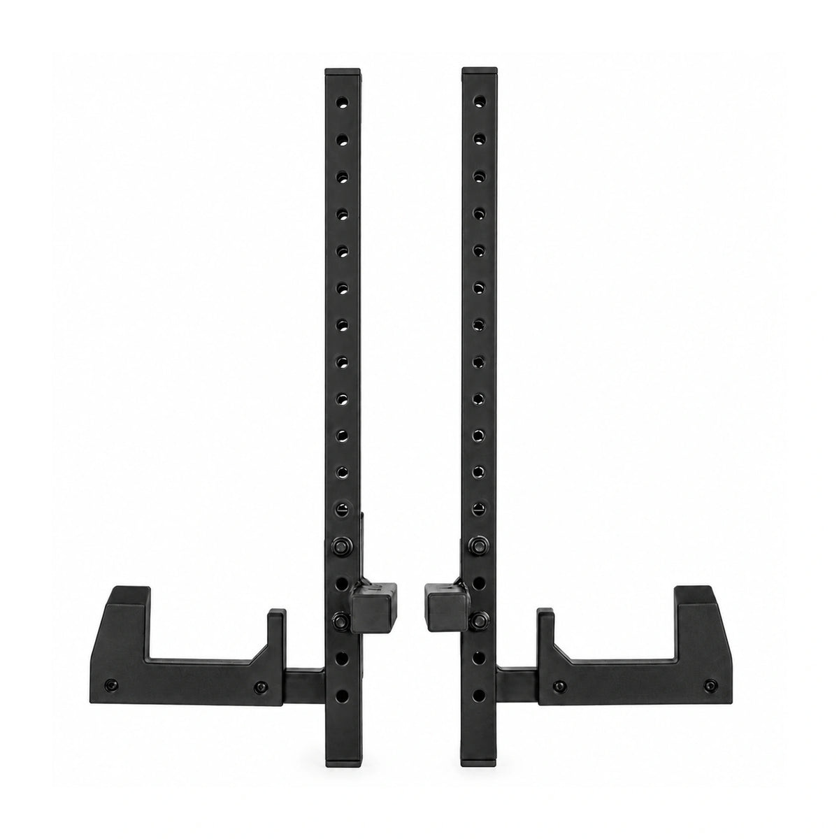 Preston Absolute 5G Shuttle Adaptor P0890079, twee zwarte verstelbare rails met steunen op wit