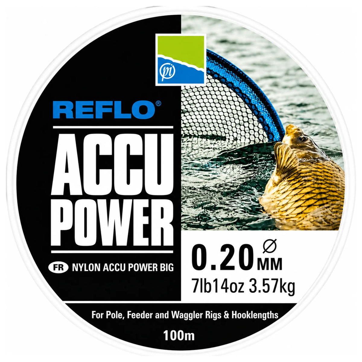 Preston Accu Power – nylon vislijn 0,20 mm, 3,57 kg, 100 m