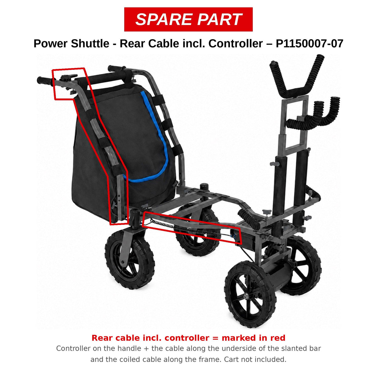 Preston Achterste kabel met controller voor Power Shuttle – P1150007-07