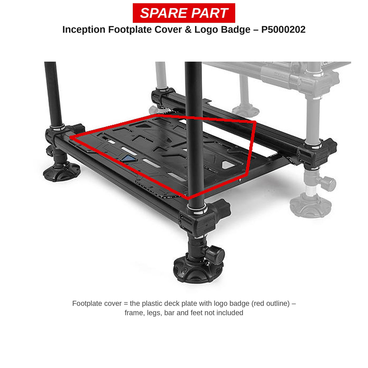 Preston Afdekplaat met logo voor Inception voetplateau – P5000202