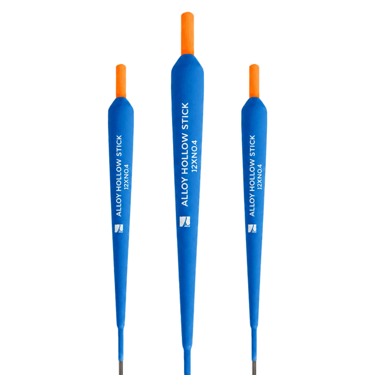 Preston Alloy Hollow Stick 12×NO4 dobbers met oranje antenne op een witte achtergrond