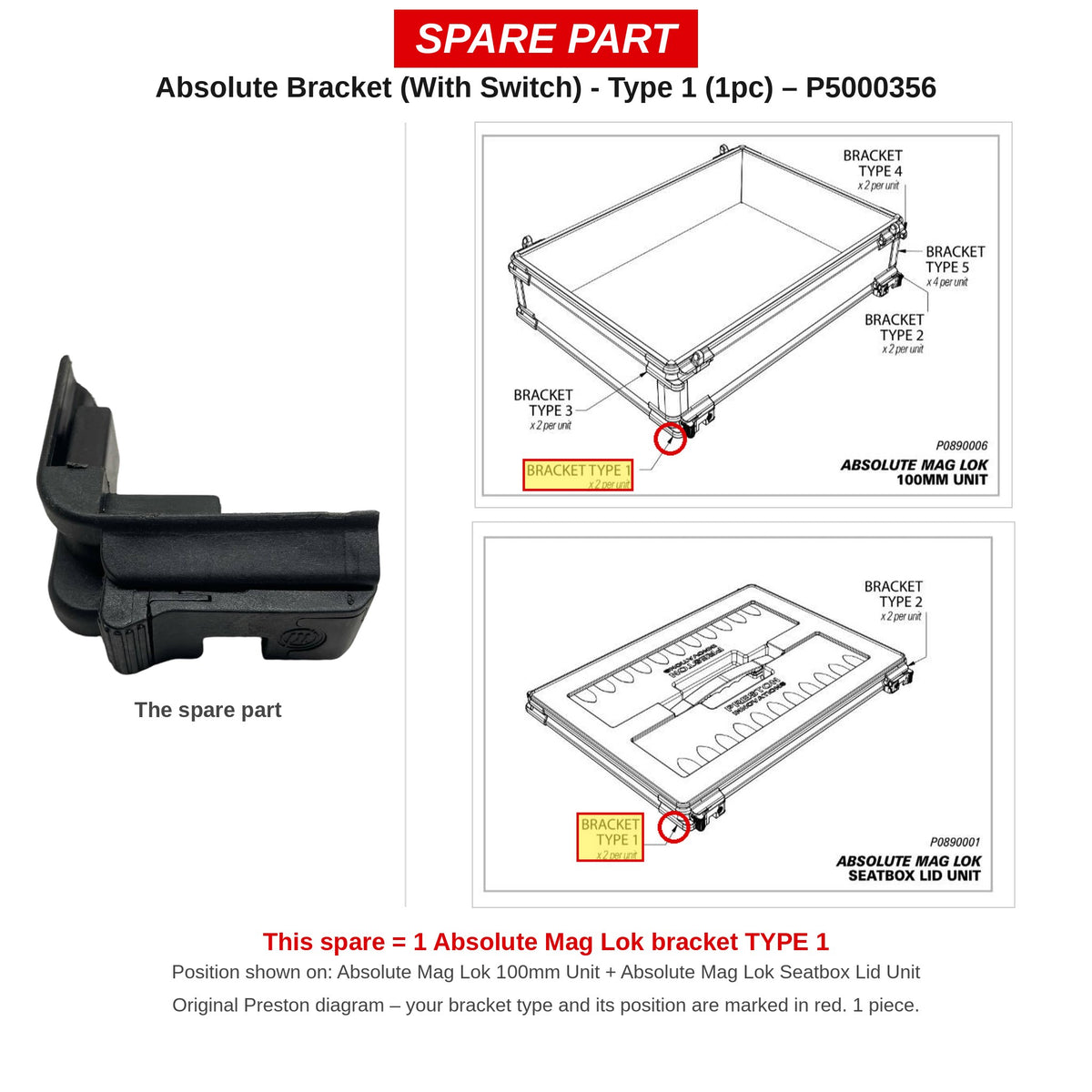 Preston Beugel met schakelaar type 1 voor Absolute Mag Lok – P5000356