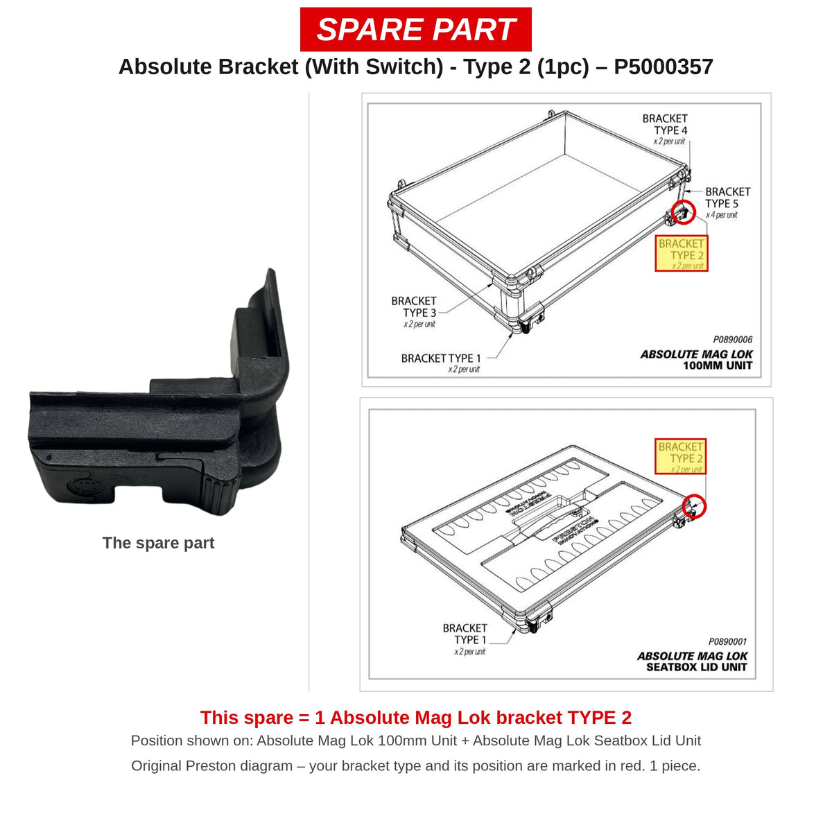 Preston Beugel met schakelaar type 2 voor Absolute Mag Lok – P5000357
