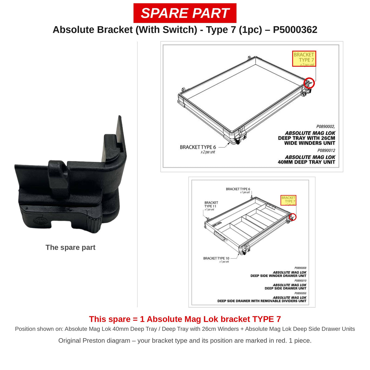 Preston Beugel met schakelaar type 7 voor Absolute Mag Lok – P5000362