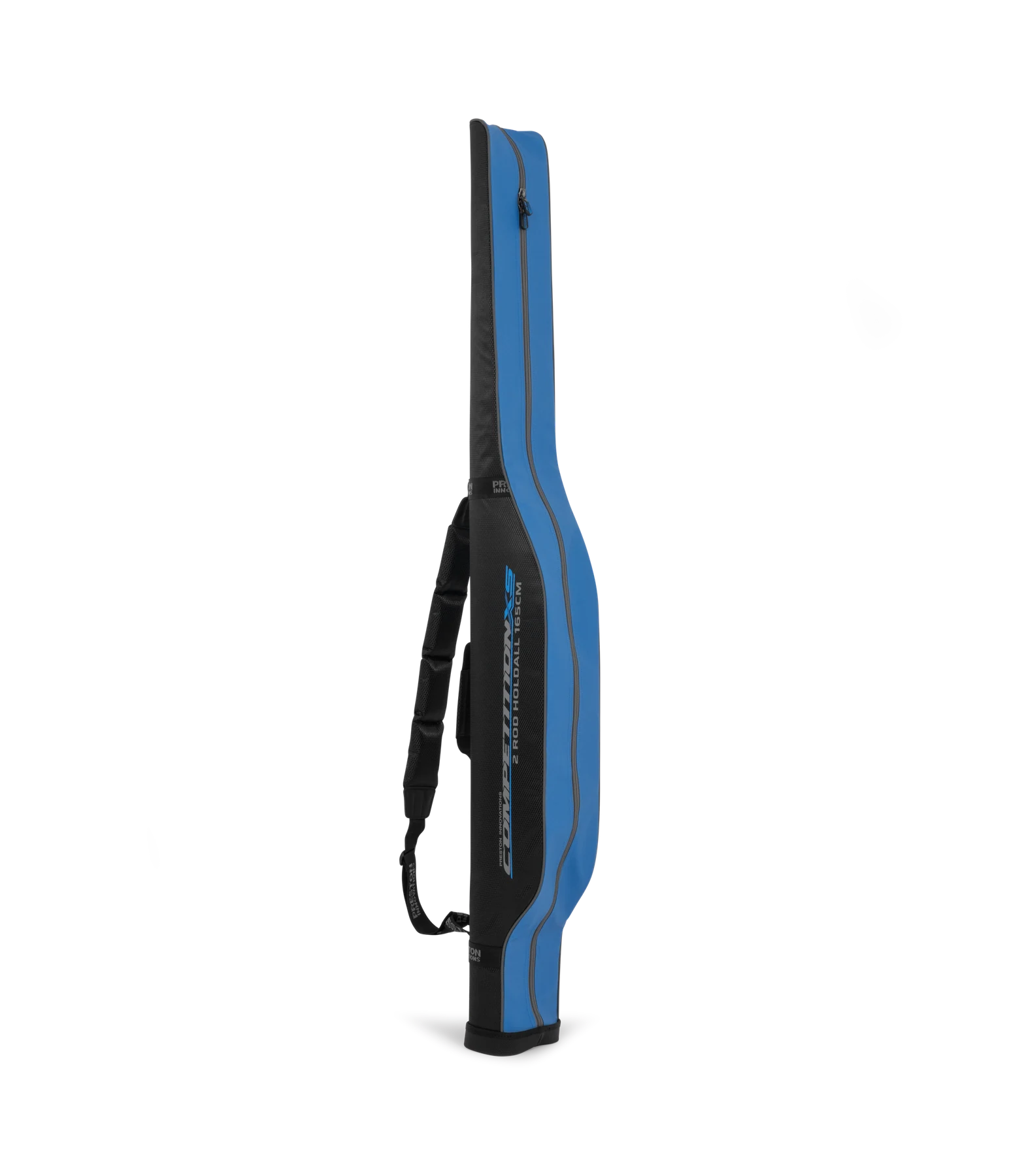Preston Competition XS 2 Rod Holdall 165cm – voorzijde en blauwe ritssluiting