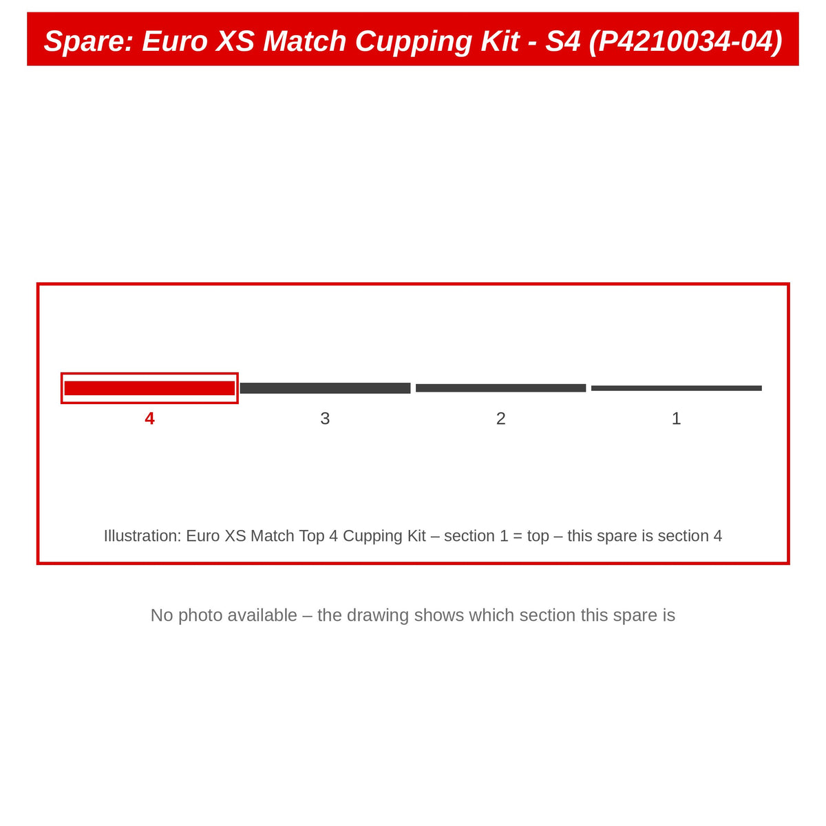 Preston Deel 4 voor Euro XS Match Top 4 Cupping Kit – P4210034-04