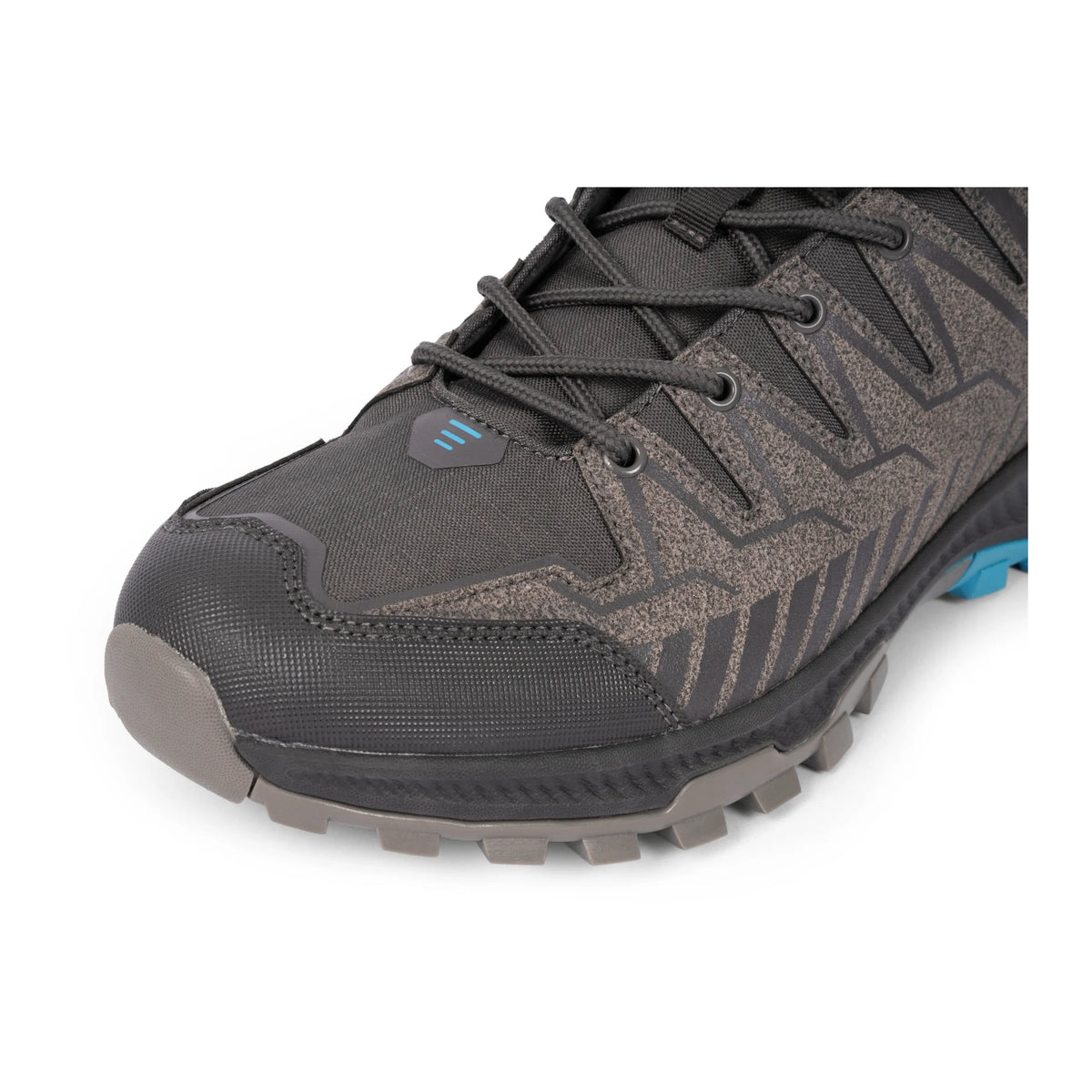 Preston DriFish All Terrain Trainers – detail van de schoenneus, veters en buitenmateriaal