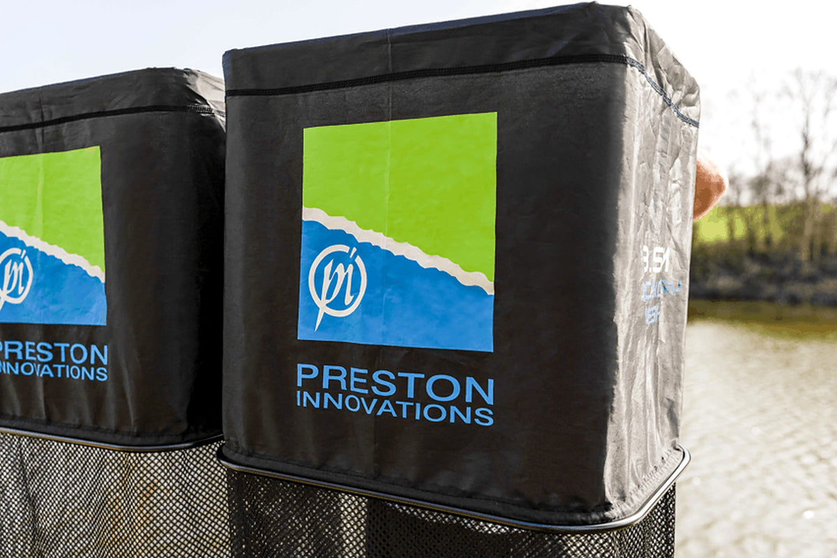 Preston Dura Keepnets leefnetten – twee bovenkanten met het Preston-logo en de merkopdruk
