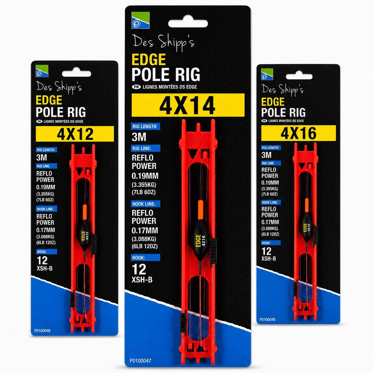 Preston Edge Pole Rigs – kant-en-klaar kanttuig voor vaste hengel