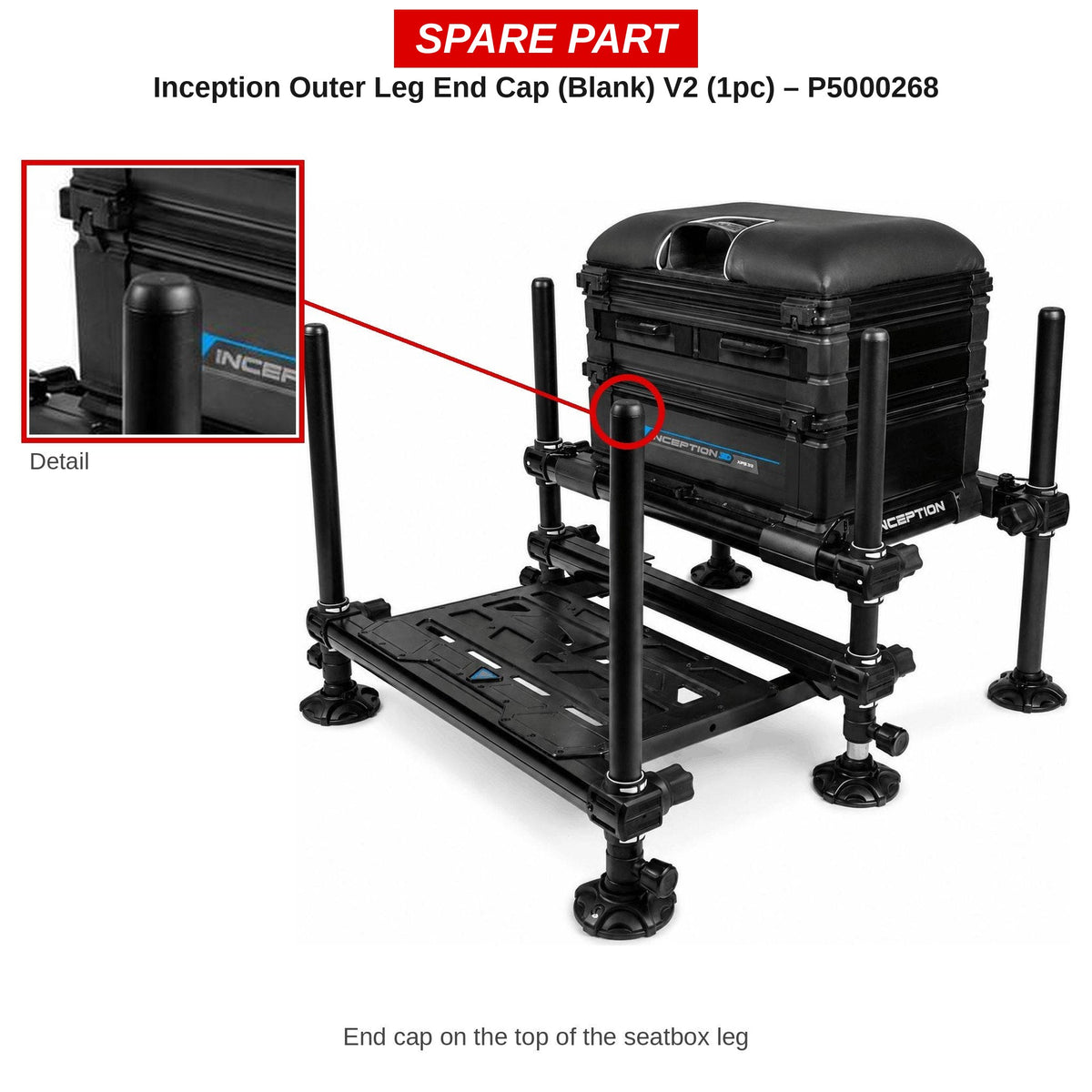 Preston Eindkapje buitenpoot (blind) V2 voor Inception zitkist – P5000268