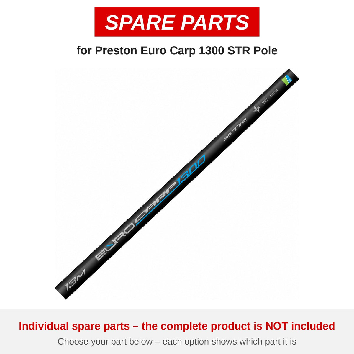 Preston Euro Carp 1300 STR Pole – onderdelen (P0240077)