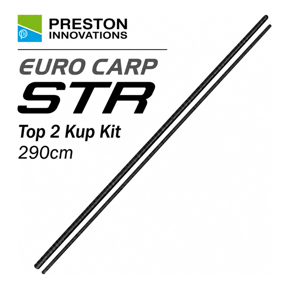 Preston Euro Carp STR Top 2 Kup Kit 290 cm – variantcover met twee diagonale carbon delen
