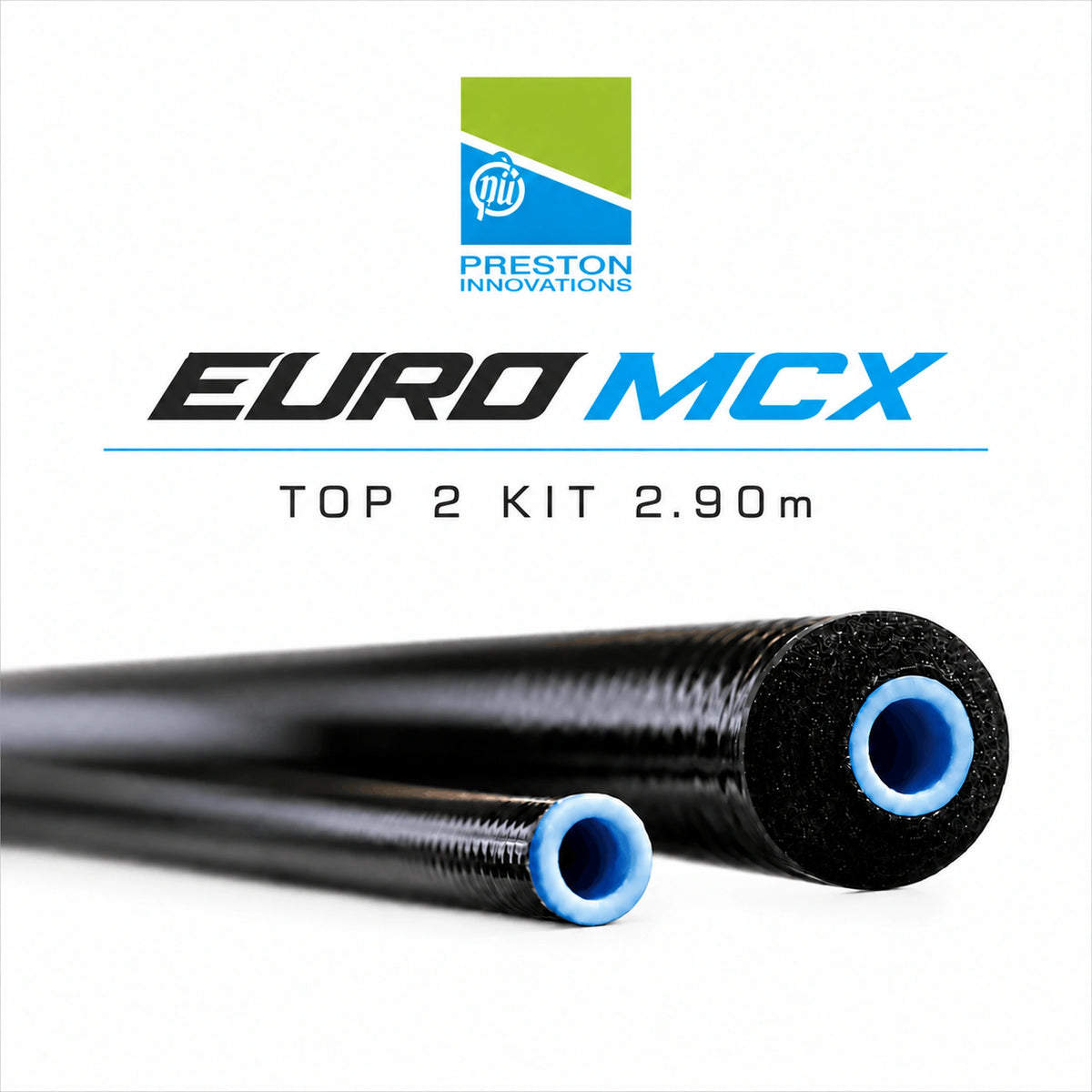Preston Euro MCX Top 2 Kit 2,90m (P4210060) – Standard Top 2-kit met blauwe bussen.