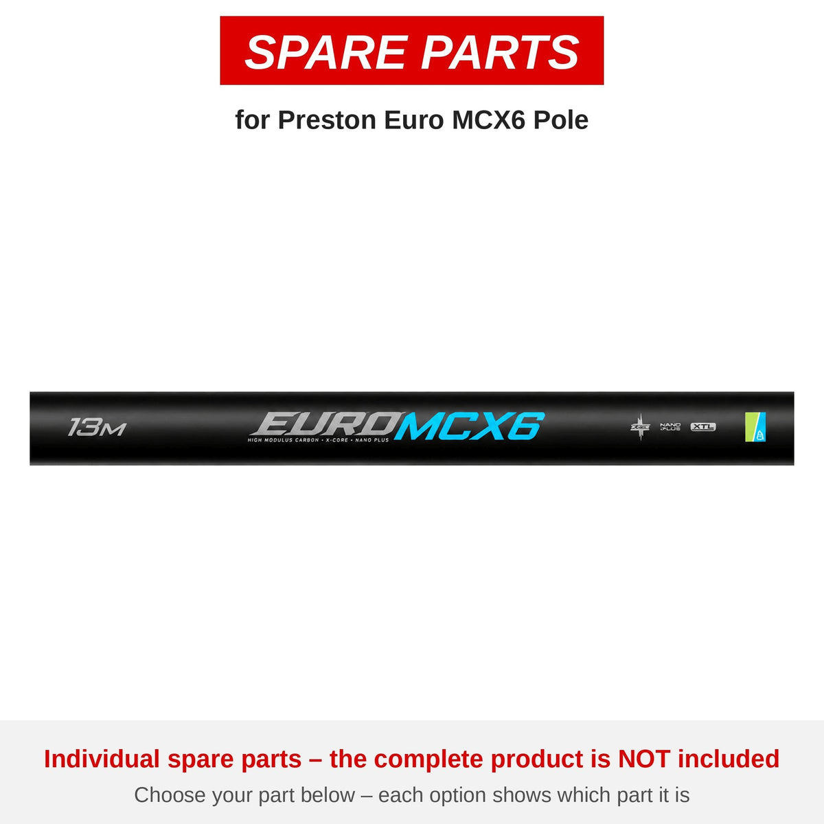 Preston Euro MCX6 Pole – onderdelen (P0240095)