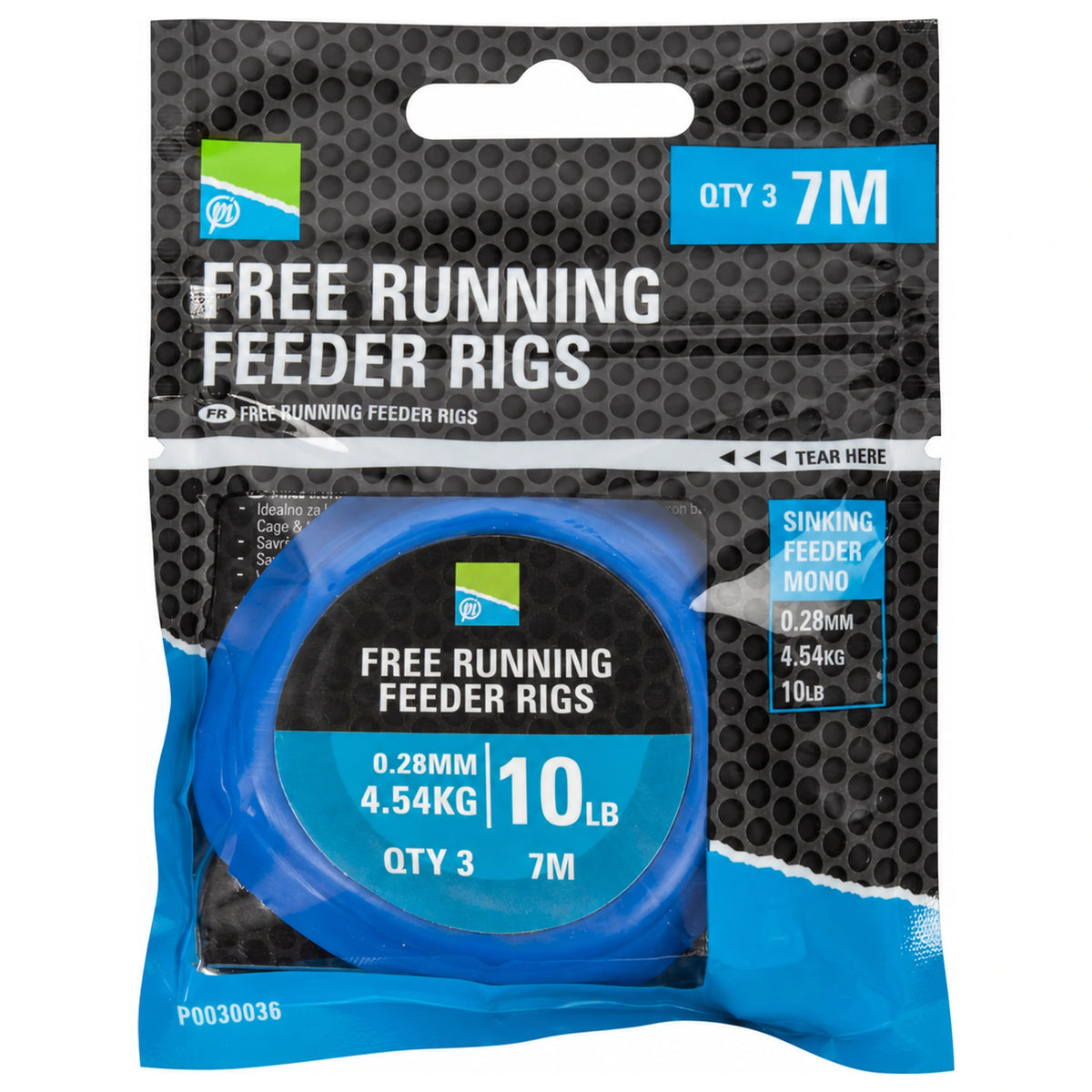 Preston Free Running Feeder Rigs verpakking met drie kant-en-klare feedermontages