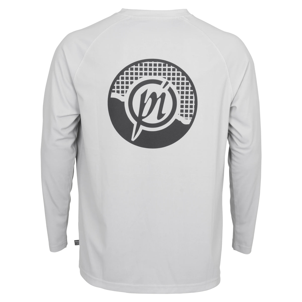 Preston Grey Performance Sun Shirt UPF-40 – achterkant met groot oorspronkelijk Preston-logo