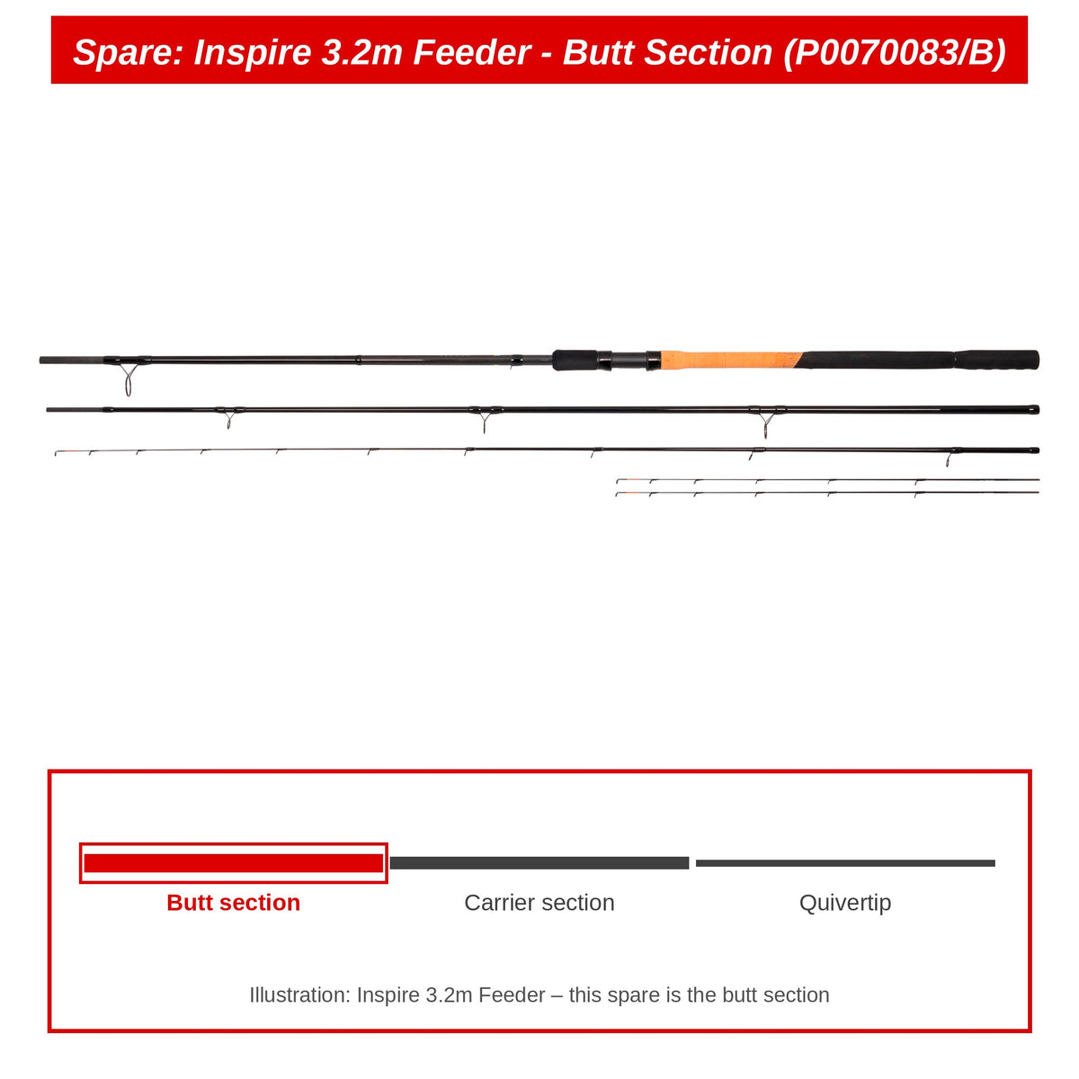 Preston Handdeel voor Inspire 3.2m feederhengel – P0070083/B