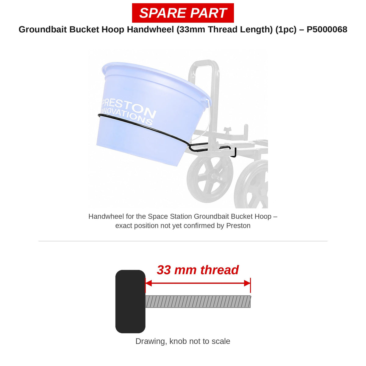 Preston Handwieltje 33 mm voor Space Station steun voor voeremmer – P5000068