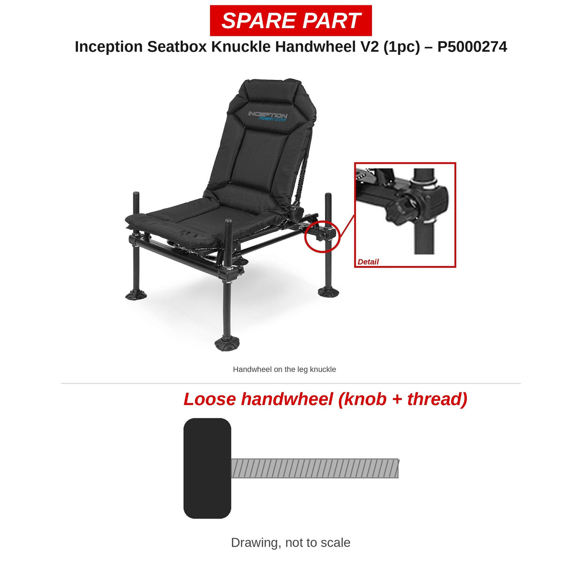 Preston Handwieltje pootklem voor Inception feederstoel – P5000274