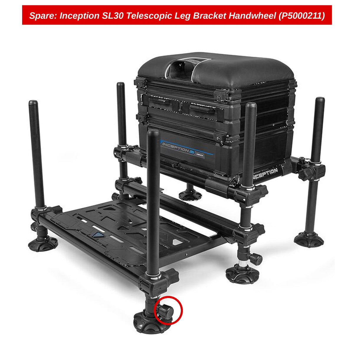 Preston Handwieltje telescooppootbeugel voor Inception SL30 zitkist – P5000211