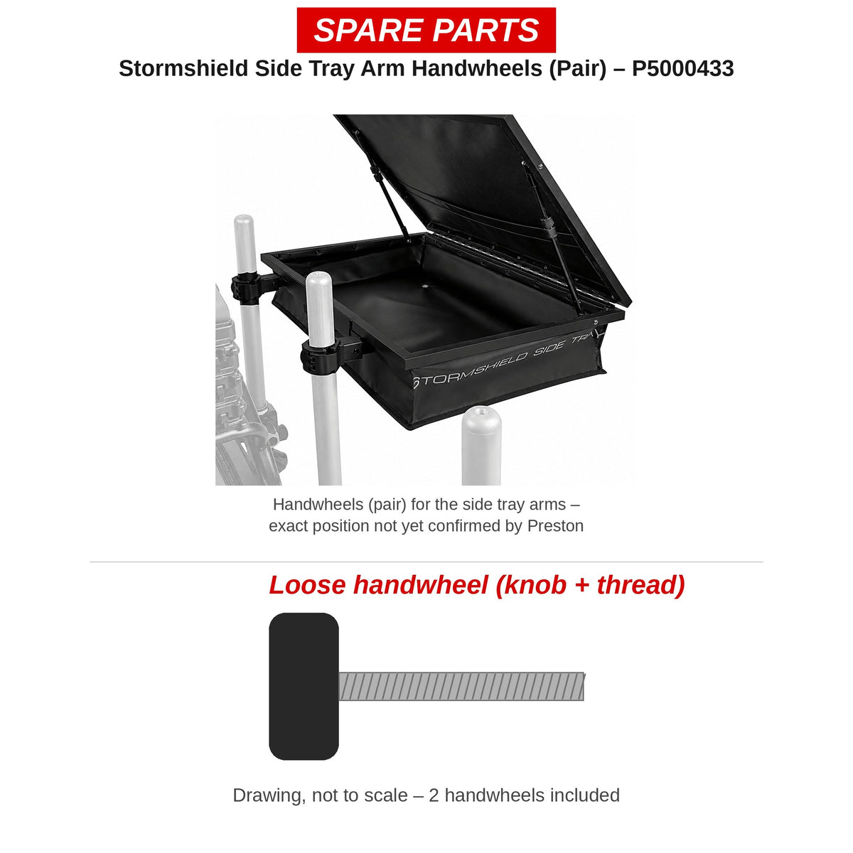 Preston Handwieltjes aastafelarm voor Stormshield Side Tray (paar) – P5000433