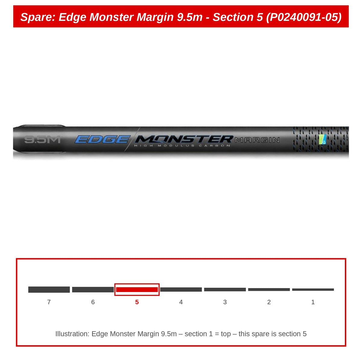 Preston Hengeldeel 5 voor Edge Monster Margin 9.5m vaste hengel – P0240091-05