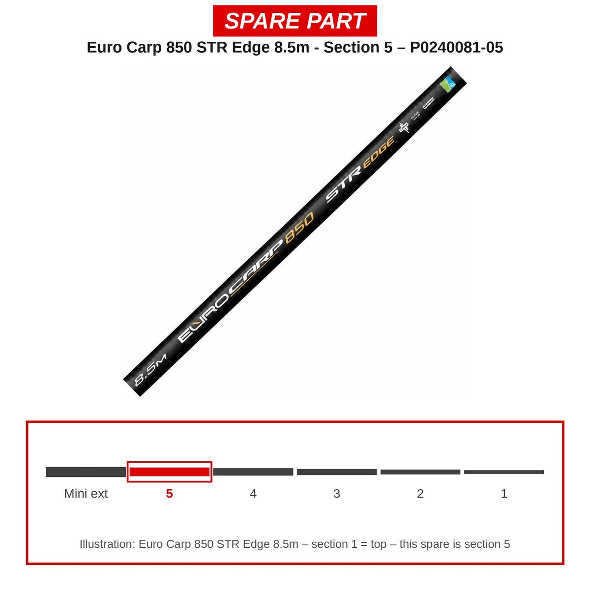 Preston Hengeldeel 5 voor Euro Carp 850 STR Edge vaste hengel – P0240081-05