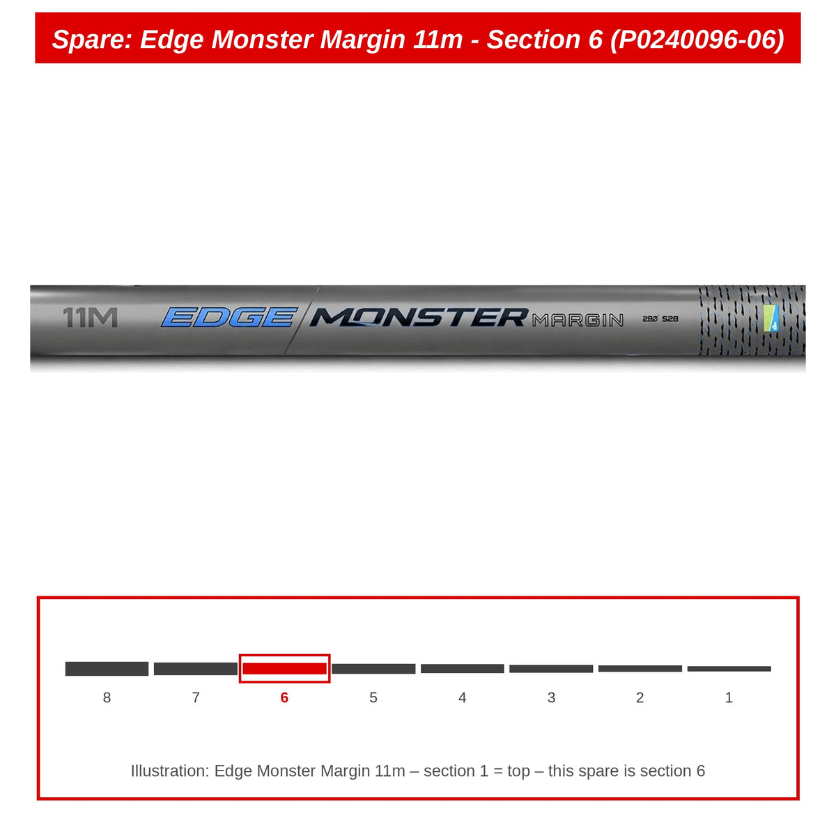 Preston Hengeldeel 6 voor Edge Monster Margin 11m vaste hengel – P0240096-06