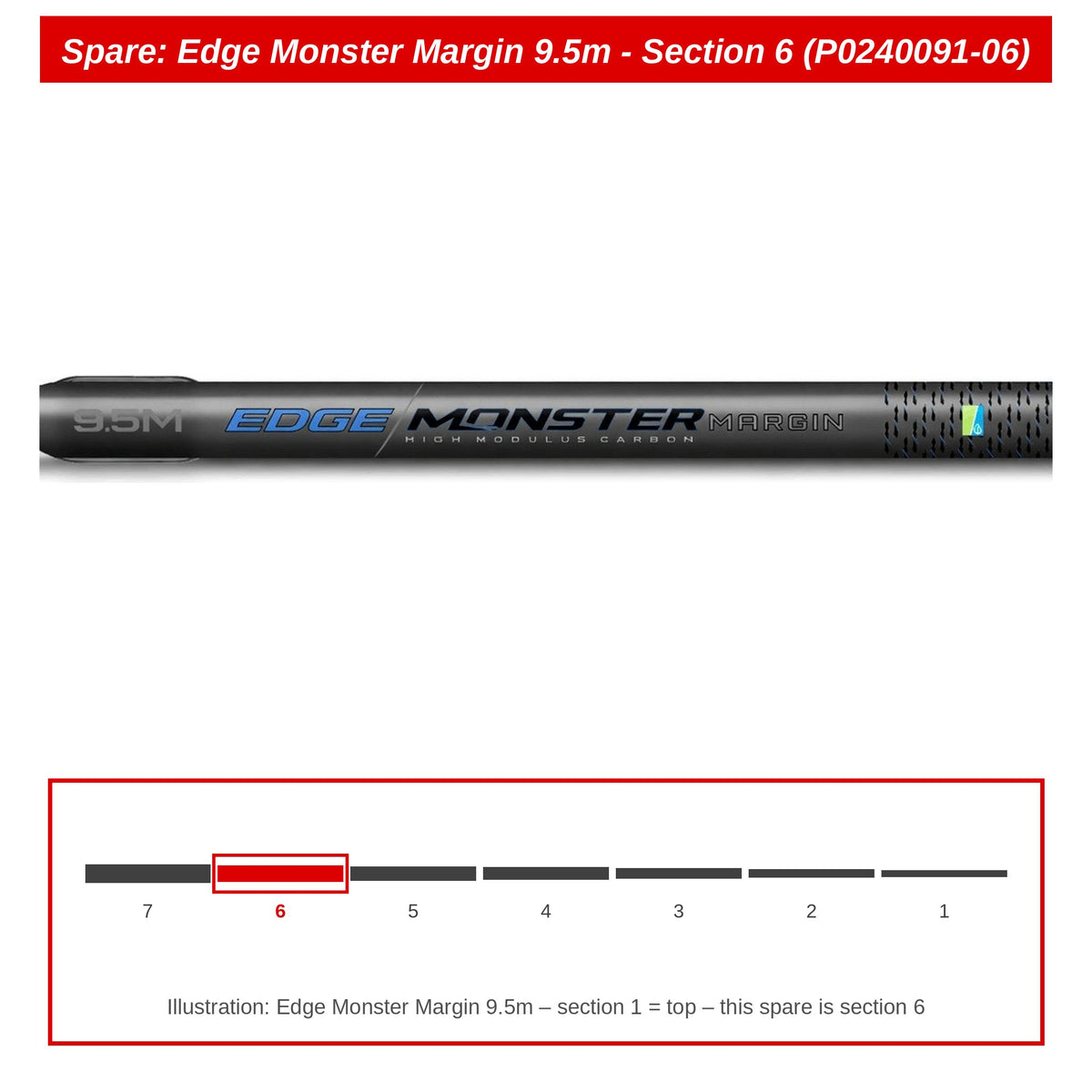 Preston Hengeldeel 6 voor Edge Monster Margin 9.5m vaste hengel – P0240091-06